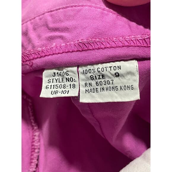 VTG Unionbay Barrel Leg Pants Button 100% Cotton Womens Sz 9 Pink *Discoloration - Picture 9 of 16